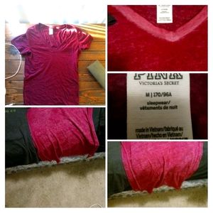Victoria Secret "PINK" Burgundy Sheer baby tee